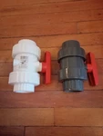 (2) American Valve P200U-40 1/2" Pvc True Dbl Union Ball Socket Ends. Fixed Price $34.99.