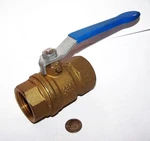 Jamesbury Pn 40 MS58 1" Fnpt Brass Body Ball Valve 3-3/16" Oal 1-1/2" Hex. Fixed Price $18.12.