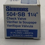 Simmons 504-SB Lead-free 1-1/4" Check Valve. Fixed Price $30.00.