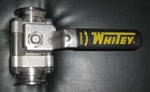Whitey SS-65TSC16-EP Stainless Steel Sanitary Flange 3-PIE .872" Tube Ball Valve. Fixed Price $130.00.