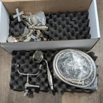 Waterworks Easton Exposed Tub Filler Cross Metal Handshower Lever System Nickel. Fixed Price $1600.00.