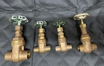 (lot Of 4) Brass - Solder Type Gate Valves (2) 1/2", (1) 3/4", And 1". Fixed Price $39.00.